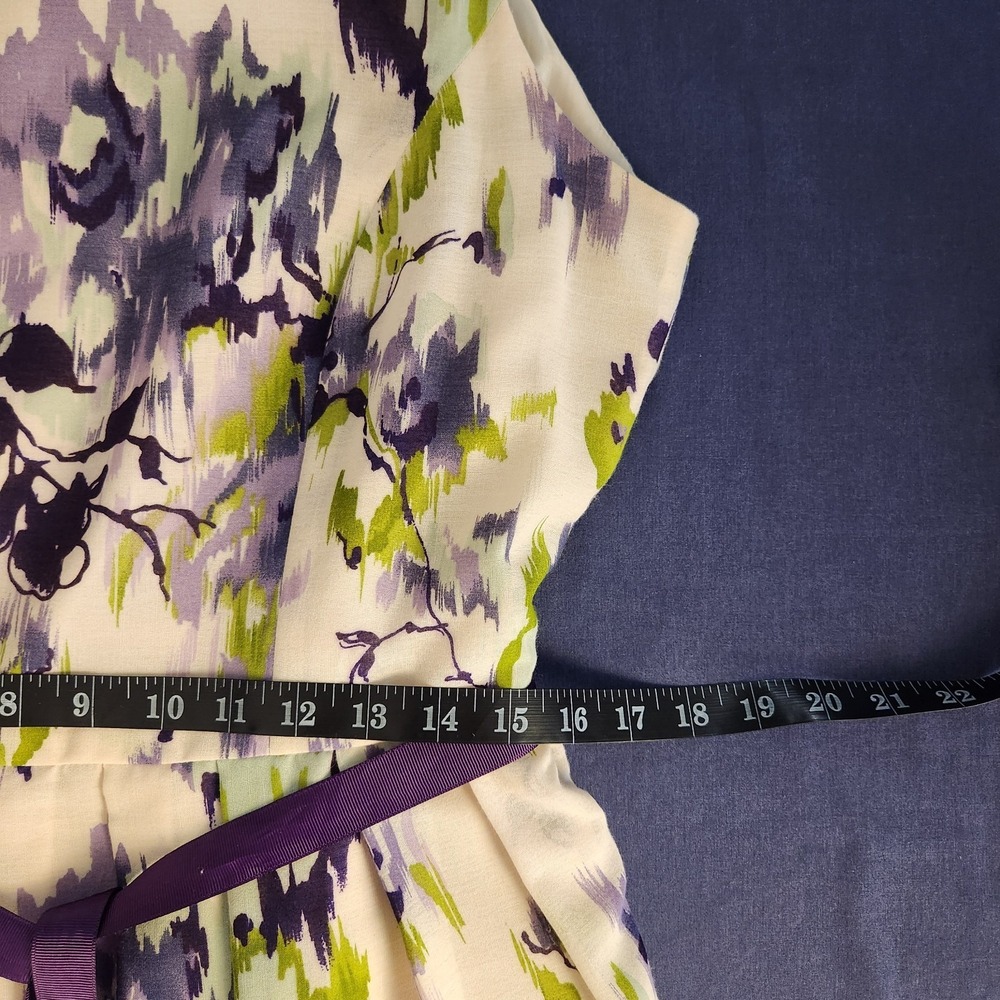Coldwater Creek Belted Floral Wedding/Classic/Old-money Midi Dress 14 - Picture 10 of 12